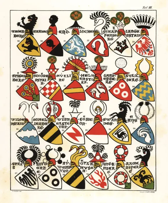 Framed Print : Swiss coats of arms, c. 1340 Framed Print : Swiss coats of arms, c. 1340
