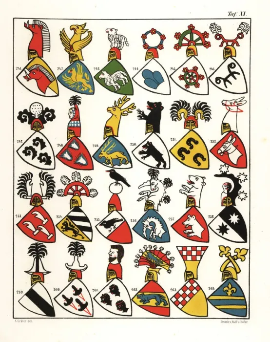 Framed Print : Swiss coats of arms, c. 1340 Framed Print : Swiss coats of arms, c. 1340