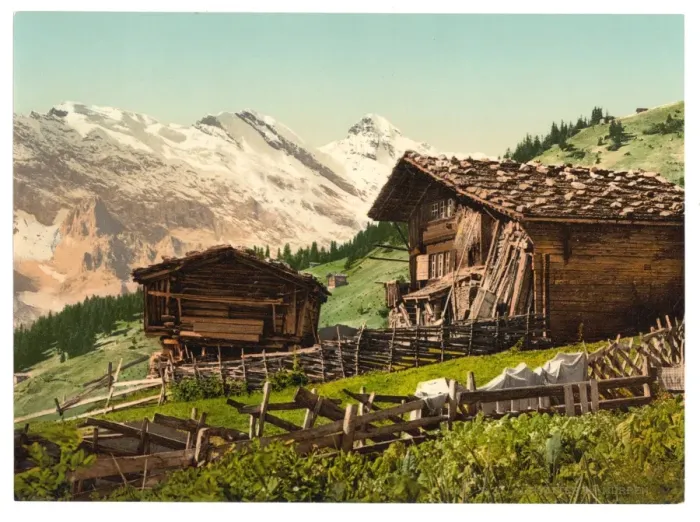Framed Print : Swiss dwelling, Murren, Bernese Oberland, Switzerland Framed Print : Swiss dwelling, Murren, Bernese Oberland, Switzerland