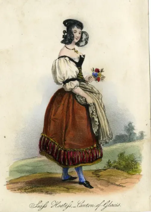 Framed Print : Swiss Hostess, Canton of Glacis Framed Print : Swiss Hostess, Canton of Glacis