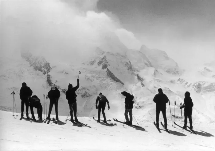 Framed Print : Swiss Skiers Get Ready Framed Print : Swiss Skiers Get Ready