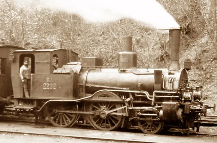 Framed Print : A Swiss steam locomotive, early 1900s Framed Print : A Swiss steam locomotive, early 1900s