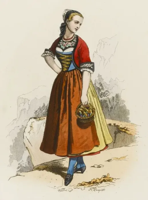 Framed Print : Swiss Woman C18 - 2 Framed Print : Swiss Woman C18 - 2