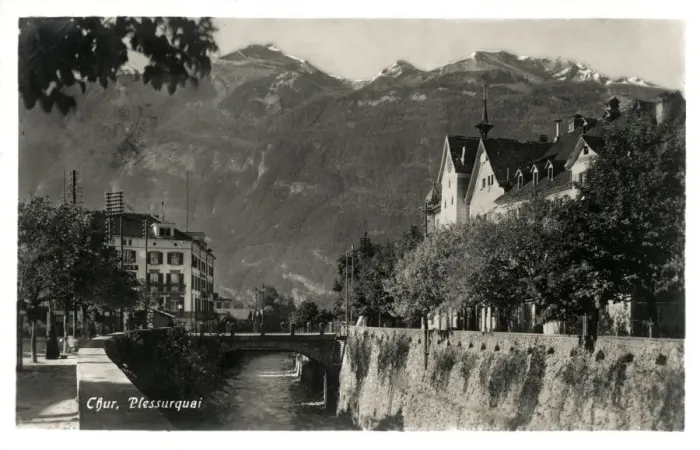 Framed Print : Switzerland - Chur - the riverbank of the Plessur River Framed Print : Switzerland - Chur - the riverbank of the Plessur River