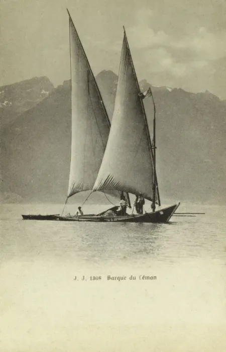 Framed Print : Switzerland - Lac Leman (Lake Geneva) - Barque Framed Print : Switzerland - Lac Leman (Lake Geneva) - Barque