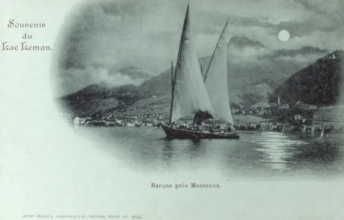 Framed Print : Switzerland - Lac Leman (Lake Geneva) - Barque Framed Print : Switzerland - Lac Leman (Lake Geneva) - Barque