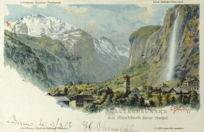 Framed Print : Switzerland - Lauterbrunnen - Staubbach Waterfall