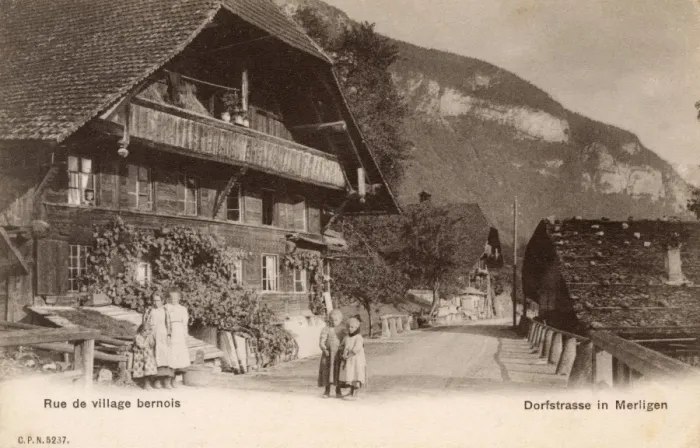 Framed Print : Switzerland - Merligen, Dorfstrasse Framed Print : Switzerland - Merligen, Dorfstrasse