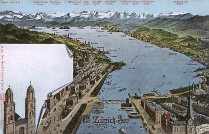 Framed Print : Switzerland - Zurich and Lake Zurich Framed Print : Switzerland - Zurich and Lake Zurich