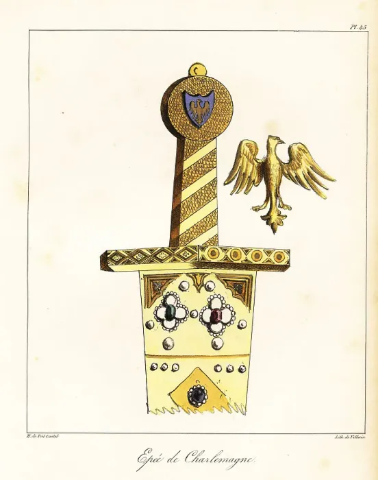 Framed Print : Sword hilt and gem-encrusted scabbard of Charlemagne's sword Framed Print : Sword hilt and gem-encrusted scabbard of Charlemagne's sword