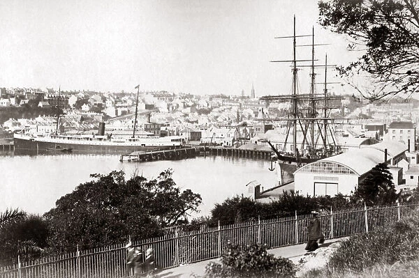 Sydney, Australia, circa 1890 - Wolloomolloo Wharf, or Finger Wharf. Date: circa 1890