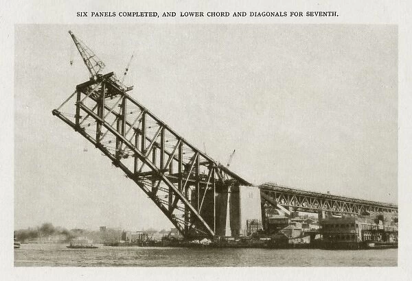 Sydney Harbour Bridge under construction