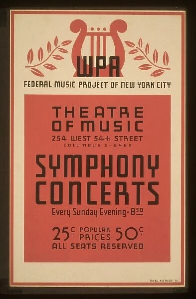 Symphony concerts WPA Federal Music Project of New York City