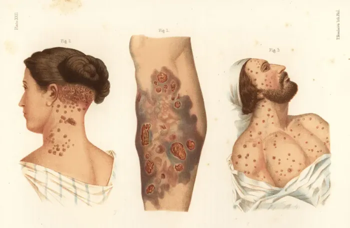Framed Print : Syphilis symptoms on the body Framed Print : Syphilis symptoms on the body