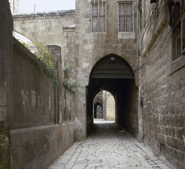 Syria. Aleppo. Christian Quarter. Street in old city. Photo