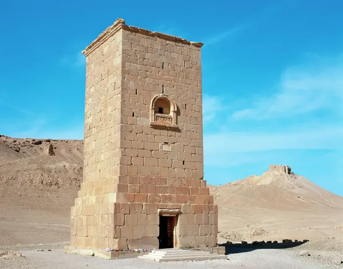 Framed Print : Syria. Palmyra. Funerary tower in the Valley of the Tombs Framed Print : Syria. Palmyra. Funerary tower in the Valley of the Tombs