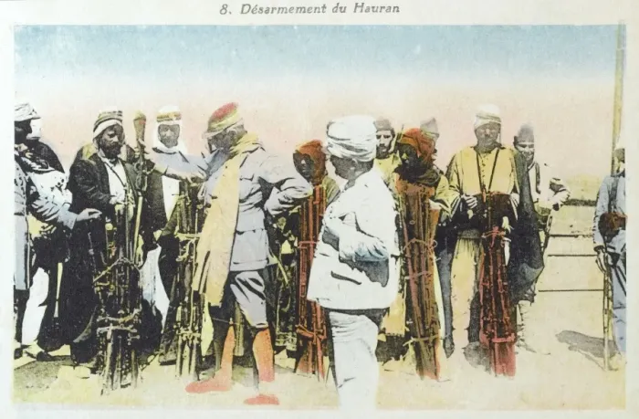 Framed Print : Syria - Weapons taken from Arab fighters by the French Framed Print : Syria - Weapons taken from Arab fighters by the French