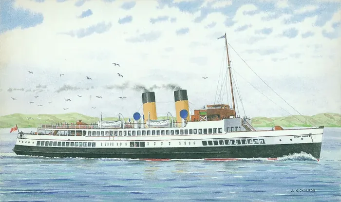 Framed Print : T. S. Queen Mary II, Caledonia Steam Packet Company Framed Print : T. S. Queen Mary II, Caledonia Steam Packet Company