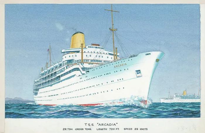 Framed Print : T. S. S. Arcadia, P & O Line Framed Print : T. S. S. Arcadia, P & O Line