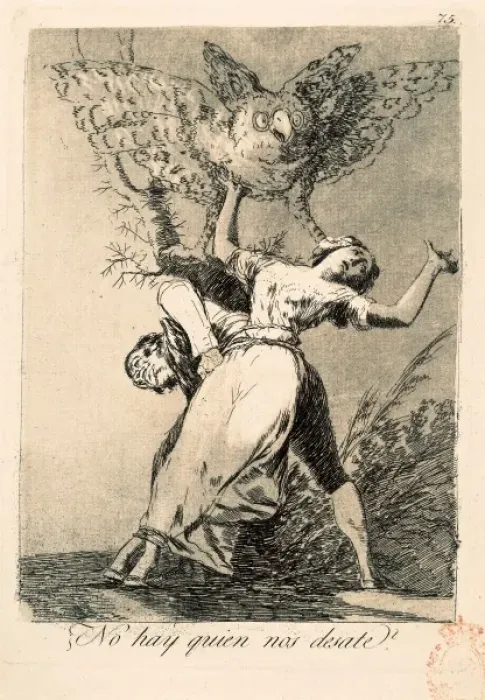 Framed Print : Can t anyone untie us? Plate 75 of Los Caprichos Framed Print : Can t anyone untie us? Plate 75 of Los Caprichos