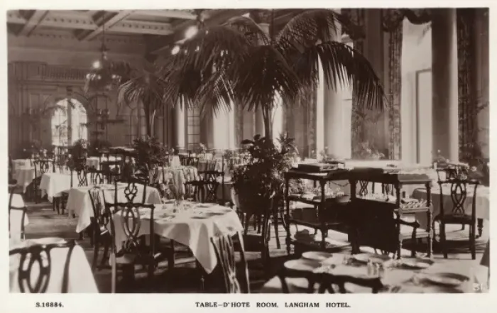 Framed Print : Table d Hote Room, Langham Hotel, London W1 Framed Print : Table d Hote Room, Langham Hotel, London W1