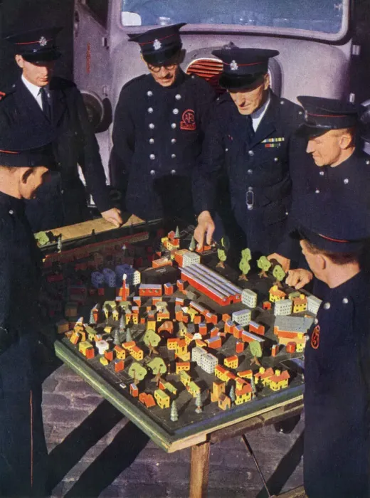 Framed Print : A Tactical Table made by Men of the Auxiliary Fire Service Framed Print : A Tactical Table made by Men of the Auxiliary Fire Service