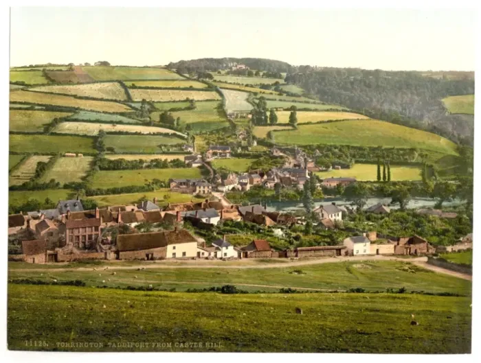 Framed Print : Taddiport from Castle Hill, Torrington, England Framed Print : Taddiport from Castle Hill, Torrington, England