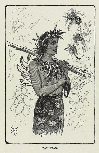Tahitian. Illustration (p.438) from Charles Darwins Journal of Researches