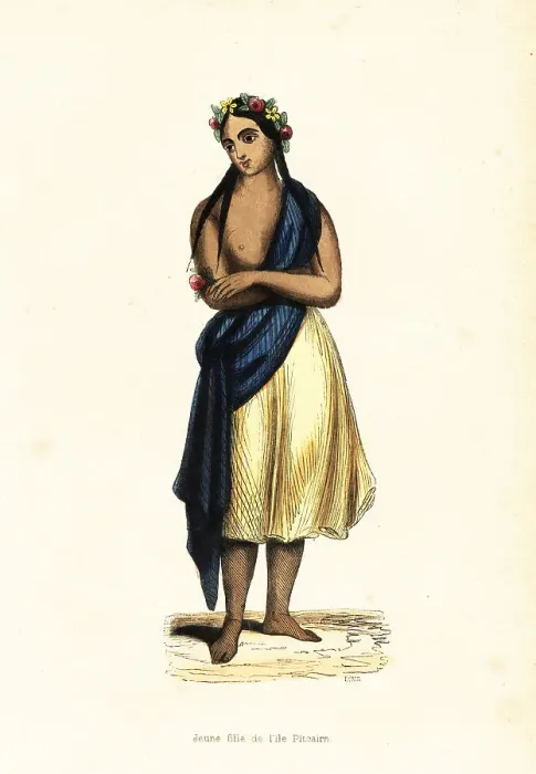Framed Print : Tahitian girl of Pitcairn Island, 19th century Framed Print : Tahitian girl of Pitcairn Island, 19th century