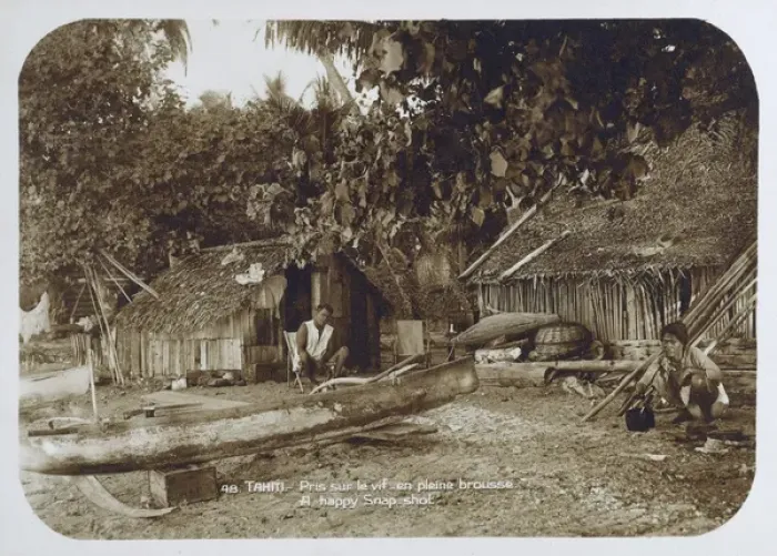 Framed Print : A Tahitian Village scene Framed Print : A Tahitian Village scene