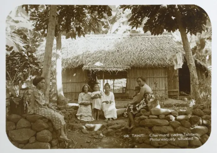 Framed Print : Tahitian Villagers Framed Print : Tahitian Villagers