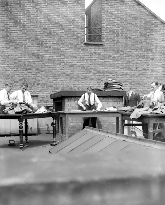 Framed Print : Tailors Working Outdoors Framed Print : Tailors Working Outdoors