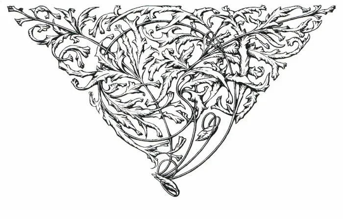 Framed Print : Tailpiece composed of a pattern of leaves. Date: circa 1900 Framed Print : Tailpiece composed of a pattern of leaves. Date: circa 1900