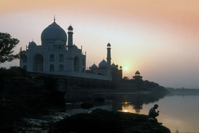 Framed Print : Taj Mahal at sunset from banks of Jumna Framed Print : Taj Mahal at sunset from banks of Jumna