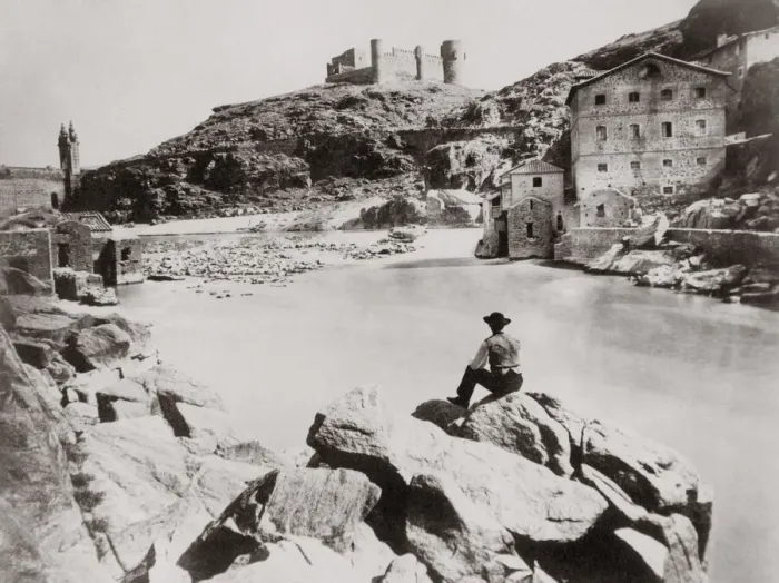 Framed Print : Tajo river, San Servado Castle, Toledo, Spain c. 1880 s Framed Print : Tajo river, San Servado Castle, Toledo, Spain c. 1880 s