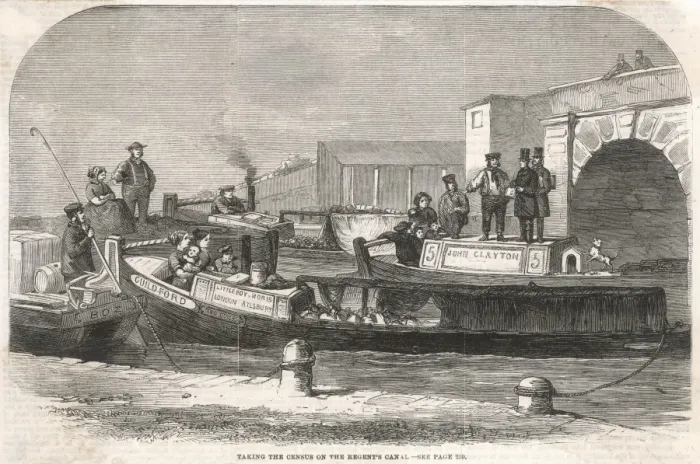 Framed Print : Taking Census / Canal / 1861 Framed Print : Taking Census / Canal / 1861