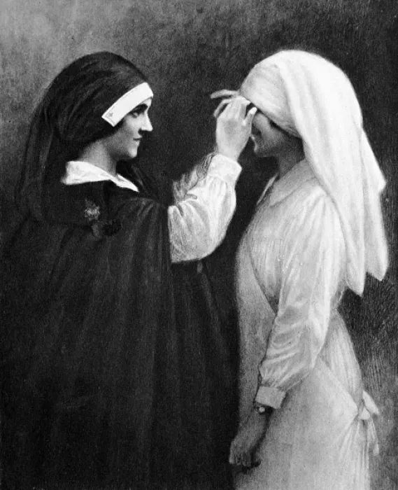Framed Print : Taking the veil in the Red Cross Service