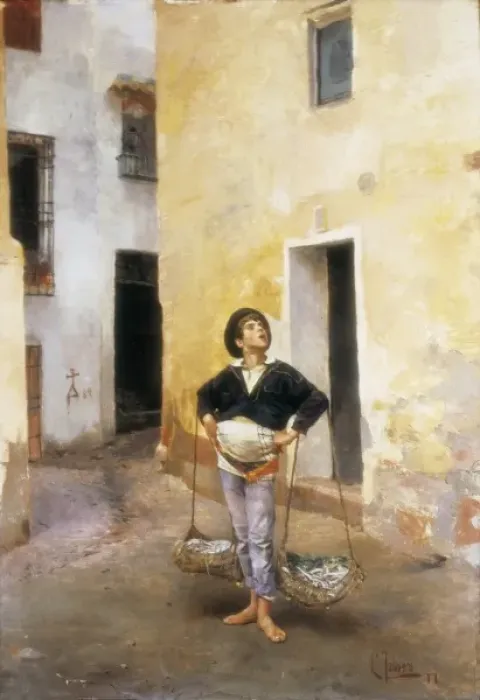Framed Print : TALAVERA, Leoncio (1853-1878). The Cenachero Framed Print : TALAVERA, Leoncio (1853-1878). The Cenachero