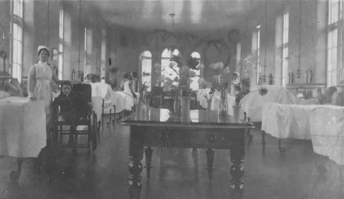 Framed Print : Talbot Ward Swansea Hospital, nurses and patients Framed Print : Talbot Ward Swansea Hospital, nurses and patients