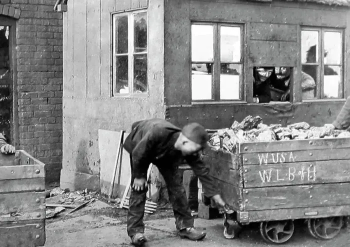Framed Print : A tally boy at an English coal mine