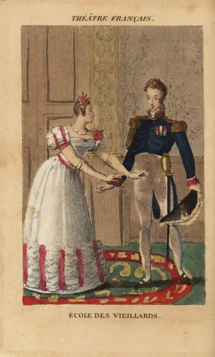 Framed Print : Talma and Mlle. Mars in Ecole des Vieillards Framed Print : Talma and Mlle. Mars in Ecole des Vieillards