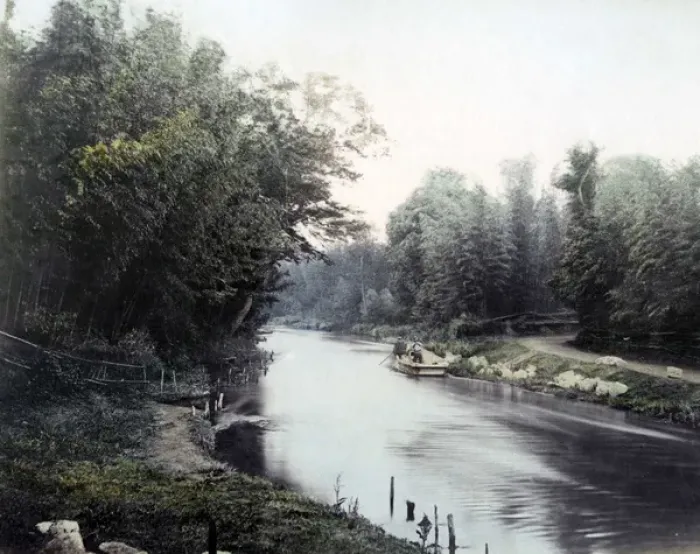 Framed Print : Tama river, near Tokyo, Japan, circa 1880s Framed Print : Tama river, near Tokyo, Japan, circa 1880s