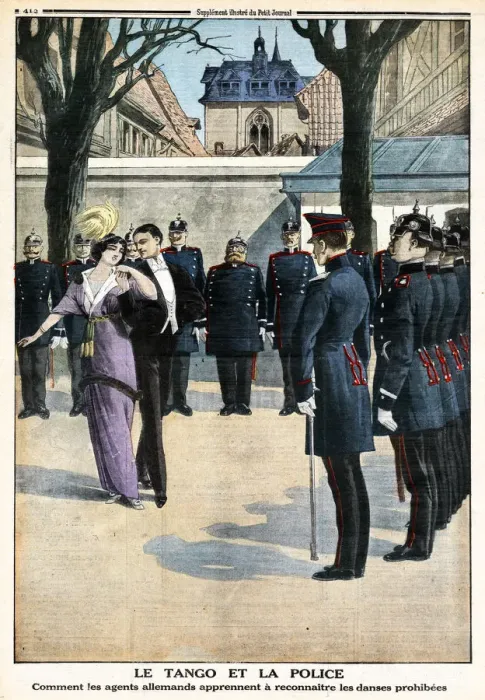 Framed Print : When the tango is banned in Germany, Halle police get ballet master Crugeri to demonstrate Framed Print : When the tango is banned in Germany, Halle police get ballet master Crugeri to demonstrate