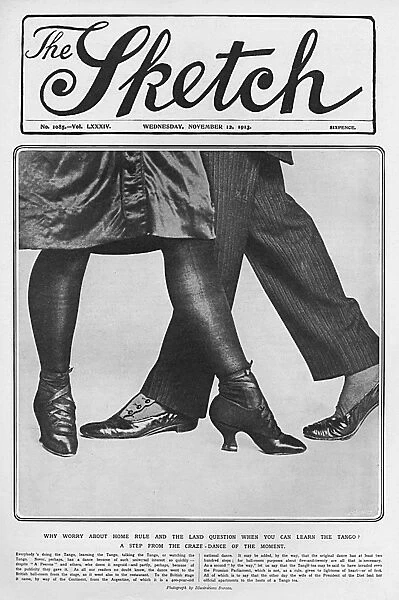 Tango craze: dancing feet, 1913