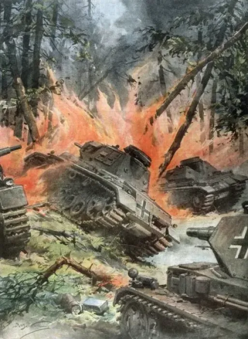 Framed Print : Tank Battle, Leningrad Framed Print : Tank Battle, Leningrad