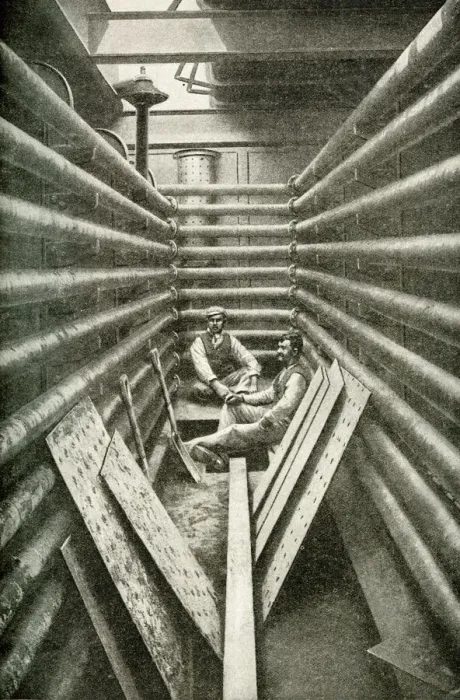 Framed Print : Tank room for boiling nitrate, Chile, South America Framed Print : Tank room for boiling nitrate, Chile, South America