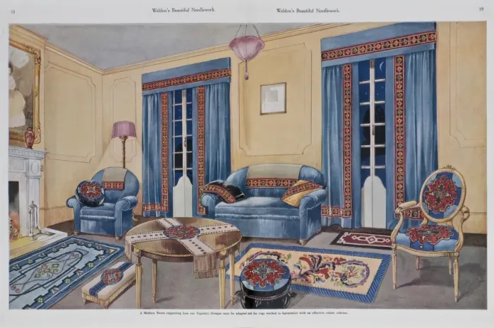 Framed Print : Tapestry designs, Weldons Beautiful Needlework Framed Print : Tapestry designs, Weldons Beautiful Needlework