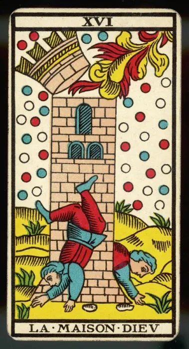 Framed Print : Tarot Card 16 - La Maison Dieu (The Tower) Framed Print : Tarot Card 16 - La Maison Dieu (The Tower)