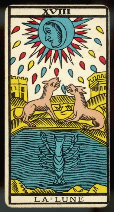 Framed Print : Tarot Card 18 - La Lune (The Moon) Framed Print : Tarot Card 18 - La Lune (The Moon)
