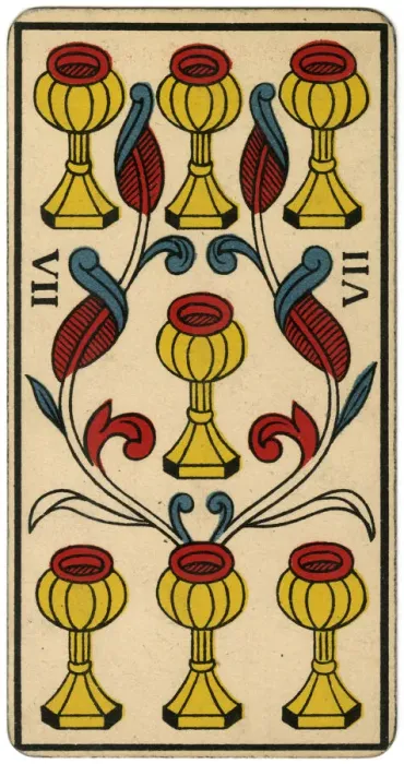 Framed Print : Tarot Card - Coupe (Cup) VII Framed Print : Tarot Card - Coupe (Cup) VII